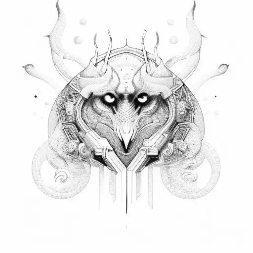 An Otherworldly Being With Intricate Patterns Of Protection And Strength Inspired By Space Elements