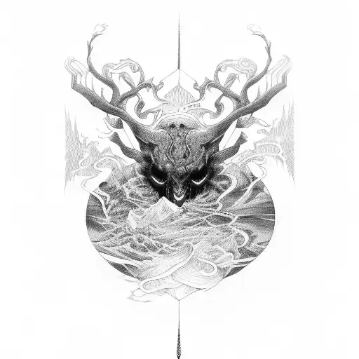 Patterns Of Cursed Energy Flowing In Shades Of Dark Red And Black