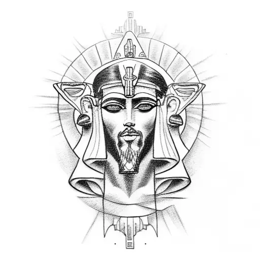 Create Me A Tattoo Incorporating Egyptian Mythology And Jesus On The Forearm