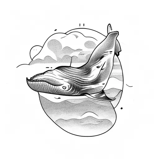 A Whale Wearing Headphones Listening To Music While Riding A Motorcycle