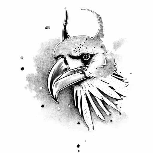 A Raven Perched On A Stack Of Jeweled Skulls