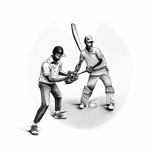 Dad Teaching Cricket To His Son