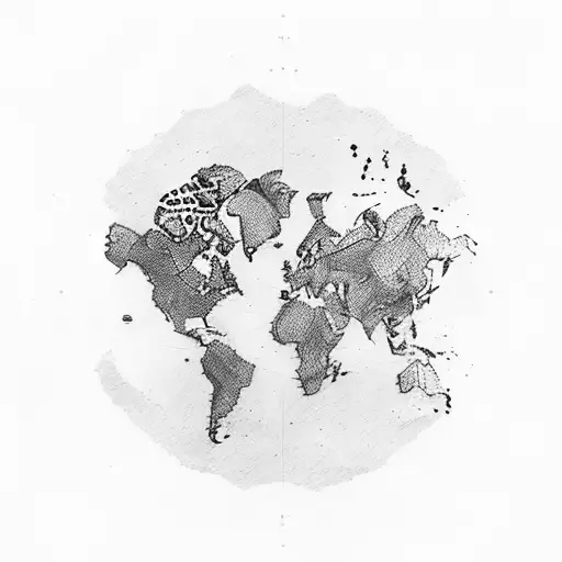 World Map With An Airplane