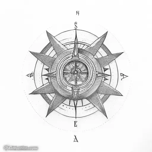 Generate A Tattoo Image Collaborating Helm And Compass