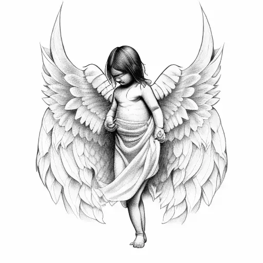 Baby Angel That Cover Inside Forearm