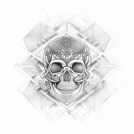Geometric Skull And Floral