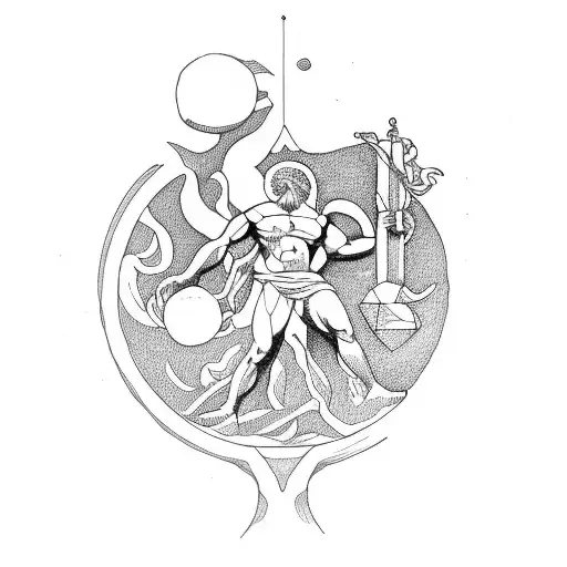 Greek God Atlas Holding Up Earth