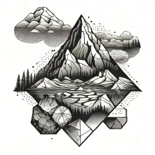 A Rock Music Inspired Geometric Design With Hidden Hiking Trail Patterns