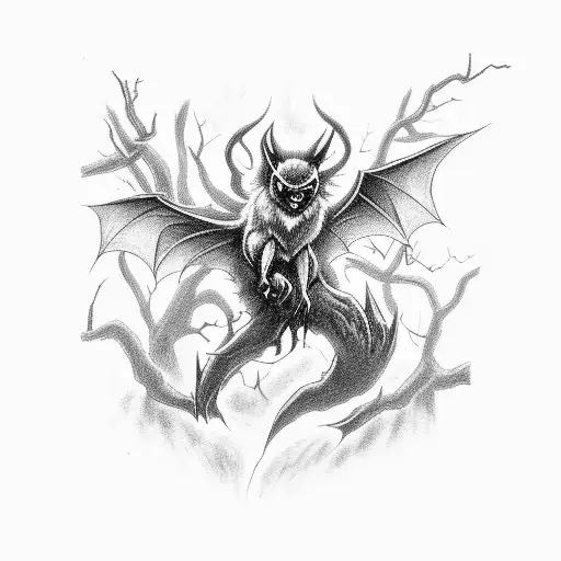 Create A Dark Forest Filled With Bats And Demons Inspired By Dark Art