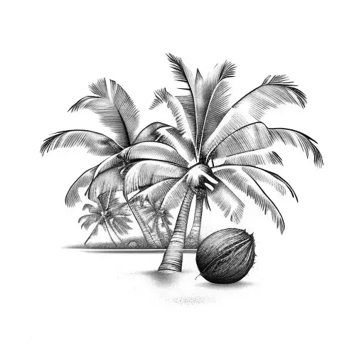 Coconut With Palm Trees