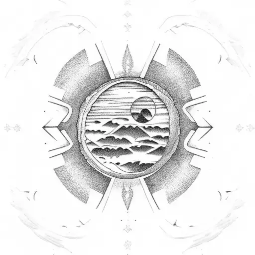 A Moon Framed By A Church Door