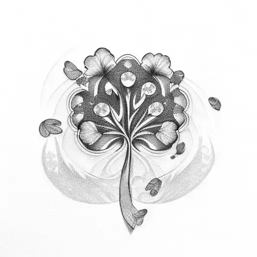 Black And Gold Melting 3 Leaf Clovers