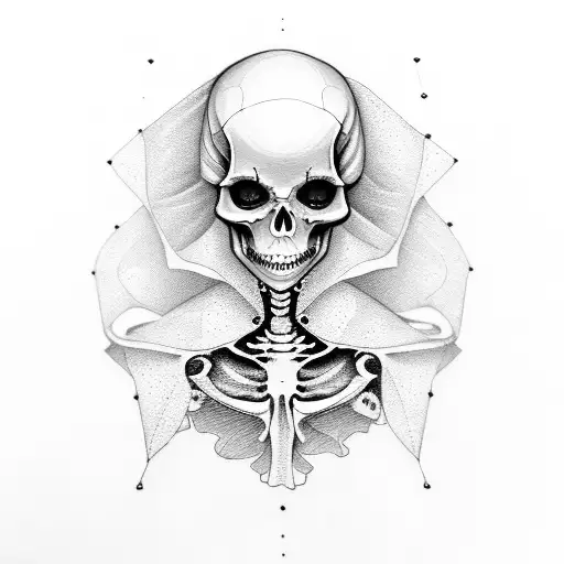 Woman Skeleton Wearing A Cloak