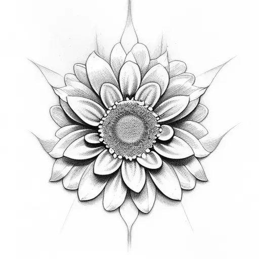 Daisy Flower With Chandelier Design Underneath