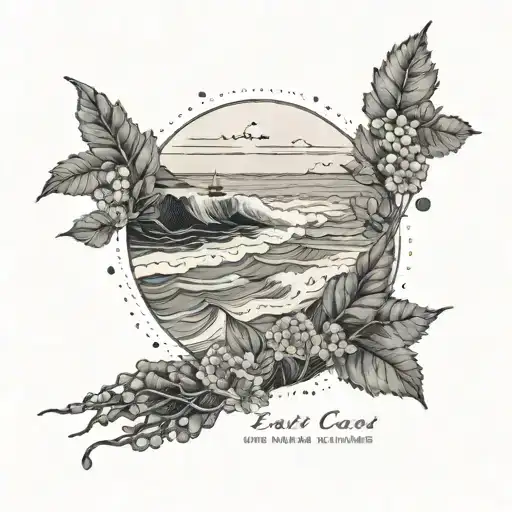 An Outline Of The East Coast Shoreline With A Quote About Strength And Resilience