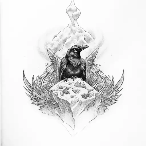 Potions Bottle With Raven Skill And Lavender