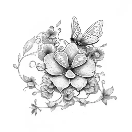 Flower Vine With Butterflys