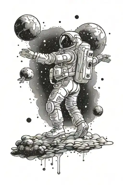 Supernova Blown And Astronaut Floating