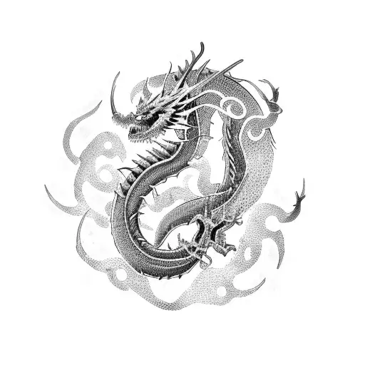 Black Dragon On Back