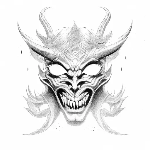 Demon With Guy Faux Mask Appearing From Shadows