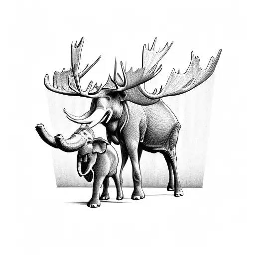 Moose And Elephant Together
