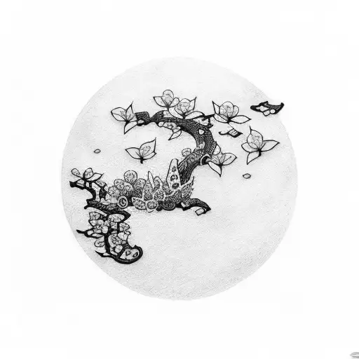 Toothless With Cherry Blossom Tree