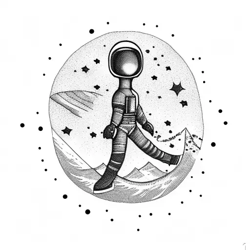 Astronaut Held Back By Parachute Made Out Of Stars