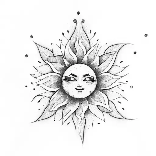 Flower With Sun Background