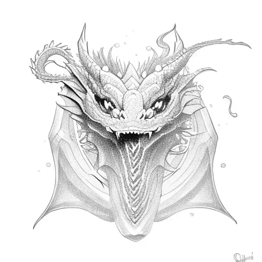 Minimalista De Un Dragon Minimalista Protegiendo Un Corazon Con Espinas