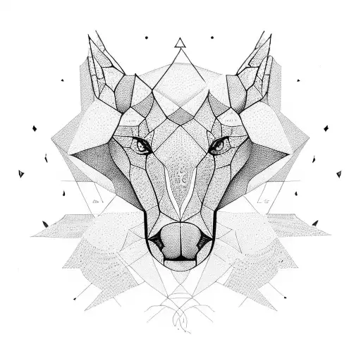 A Geometric Design Incorporating Symbols For Each Element Of Nature In A Modern Style