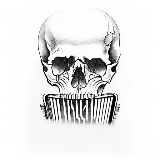 Skull Charro Playing Accordion
