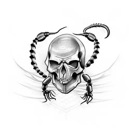 Design A Tattoo With A Combination Of A Scorpion And A Skull
