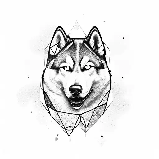 Diamond With Emerald With Husky Dog