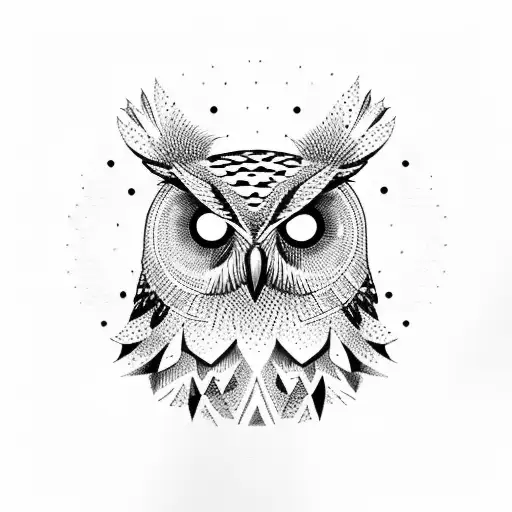 Owl With Background Geo