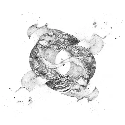 An Abstract Representation Of Ocean Waves Merging With Digital Marketing Elements