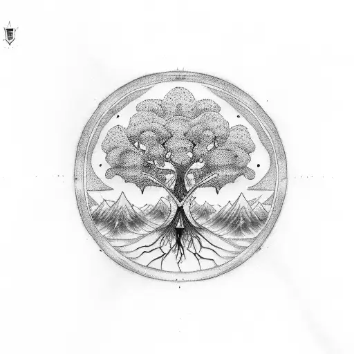 Tree Of Life Delimited By An Inverted Triangle