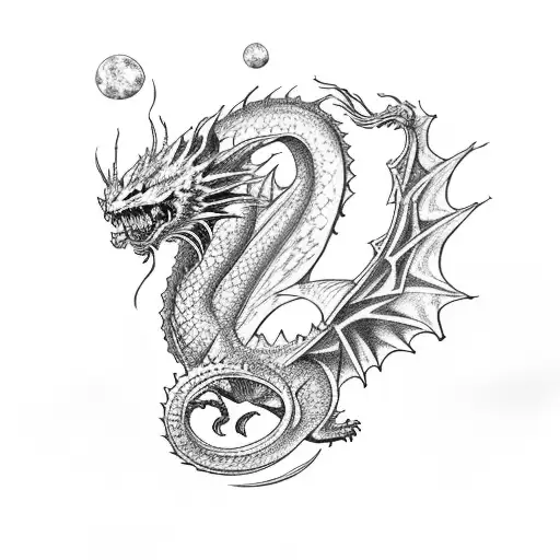 A Fantasy Landscape With A Cat Riding A Dragon