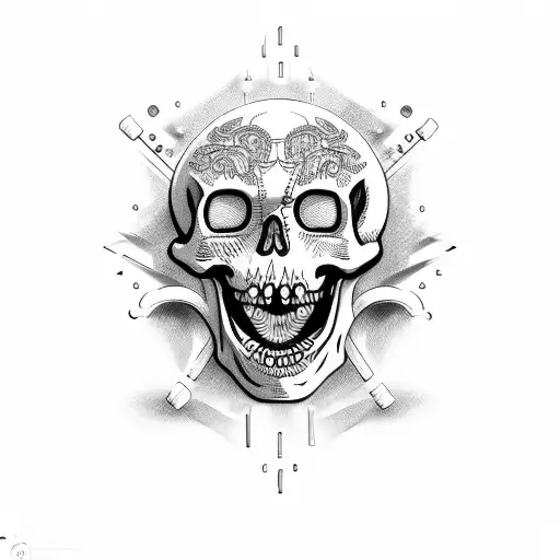 Skeleton Head Wearing Dentures With Pink Gums Pink Gums