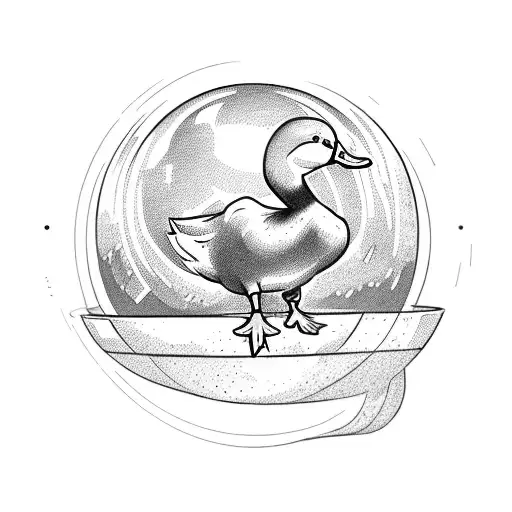 Duck Walking On Top Of A Globe