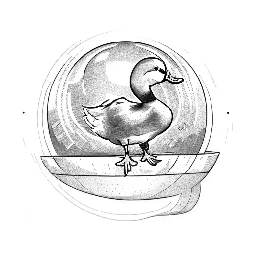Duck Walking On Top Of A Globe