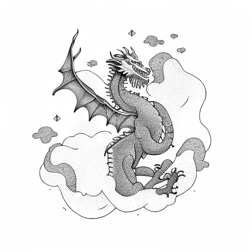 Dragon Flying Girl Sitting In Forrest Rose Petals In The Wind