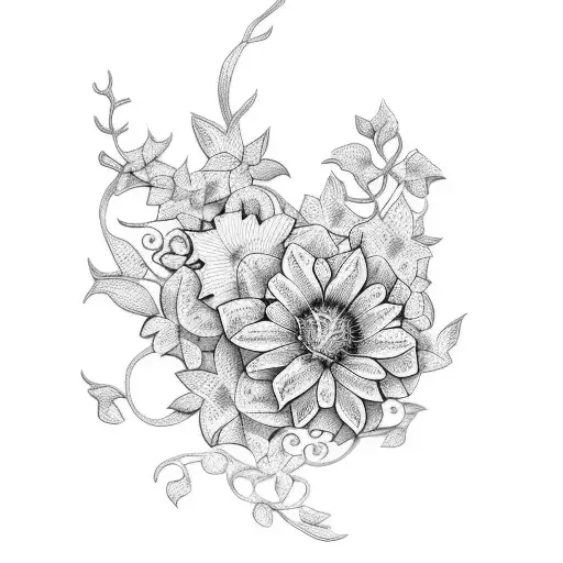 Spine Tattoo With A Vine Of Flowers