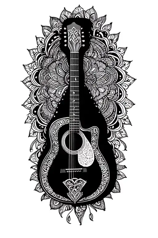 Mandala Guitar Surrounded