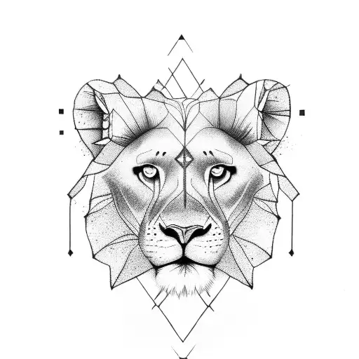 Portrait Of A Compassionate And Serious Looking Lioness