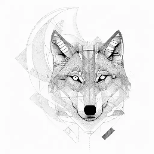 A Computer Science-themed Tattoo Featuring A Wolf Made Out Of Lines Of Code