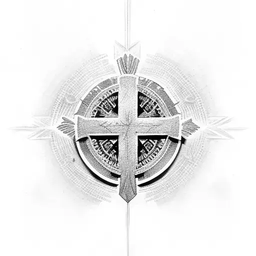 Christian Cross Whit Serbian Flag