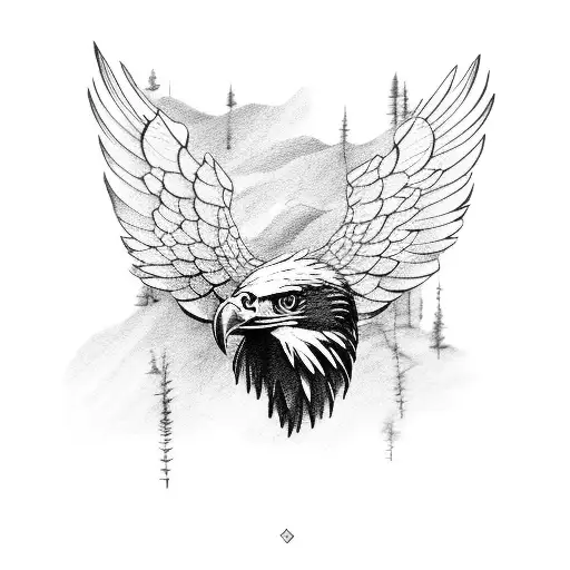 Eagle Flying Over Forest