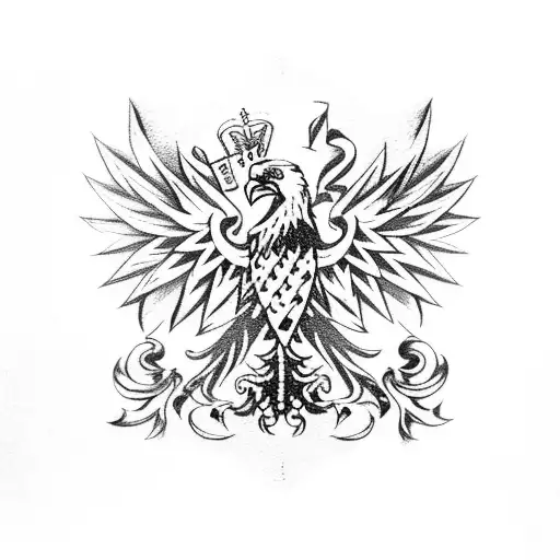 Polish Flag With An Eagle Holding A Beer Mug