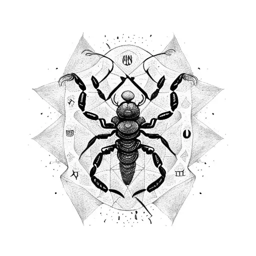 Scorpion With Zodiac Sign Of Scorpion