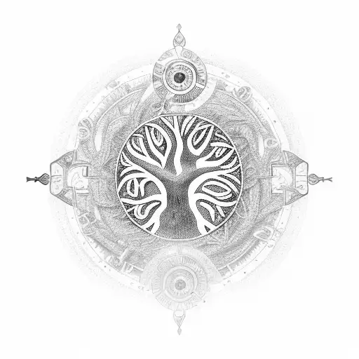 An Intricate Tree Of Life With Clockwork Gears Embedded In Its Branches